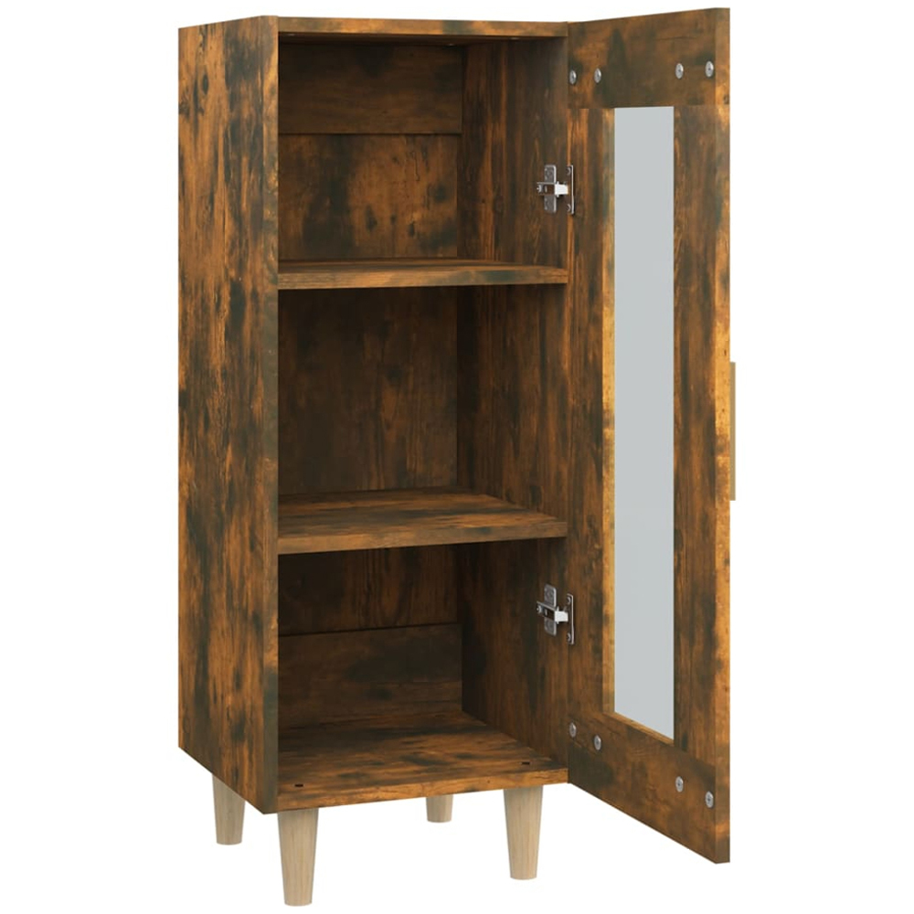vidaXL Single Glass Door Smoked Oak Sideboard Image 8