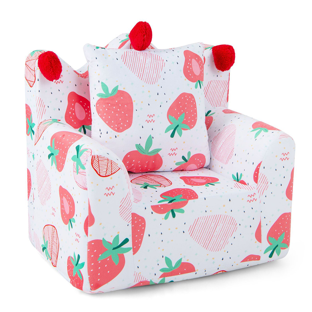 Costway Pink Kids Armchair with Pillow Image 2