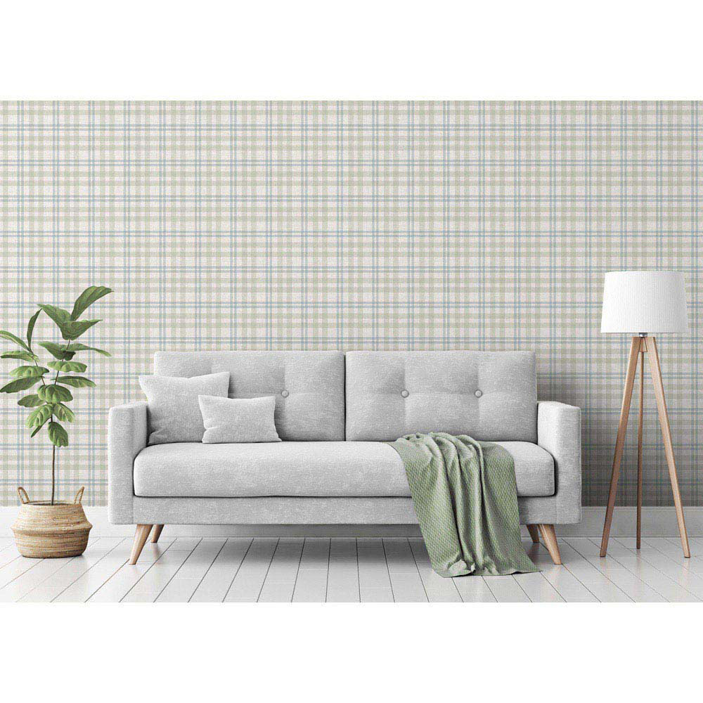 Arthouse Countryside Check Natural Wallpaper Image 7