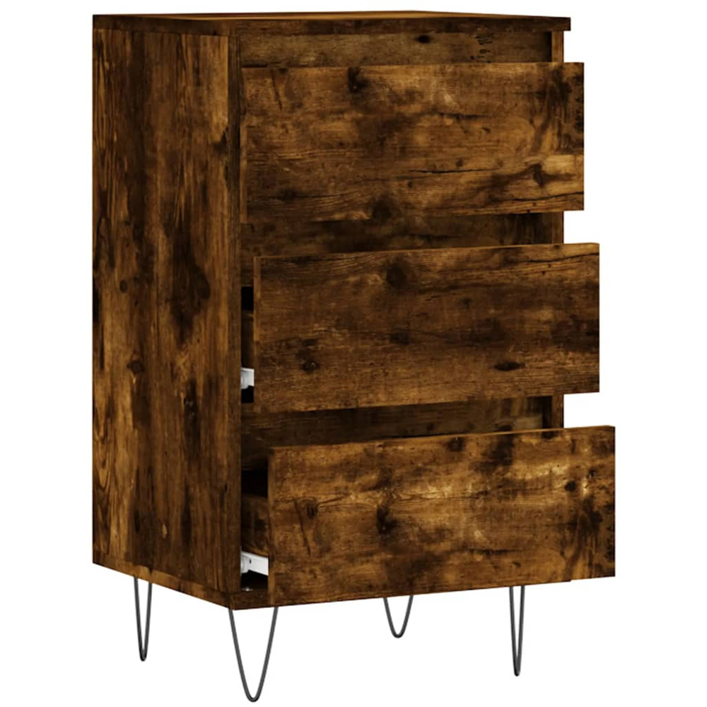 vidaXL 3 Drawer Smoked Oak Highboard Image 6