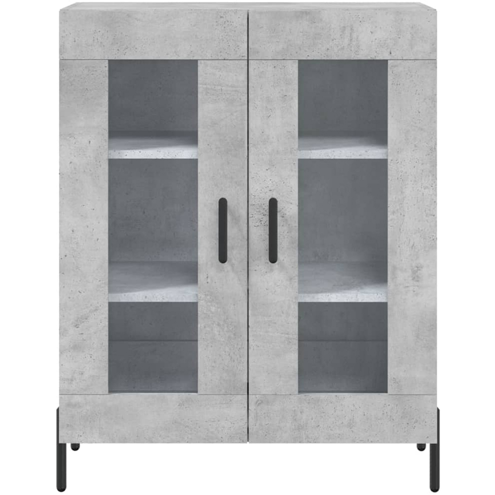 vidaXL 4 Glass Door Concrete Grey Highboard Image 8