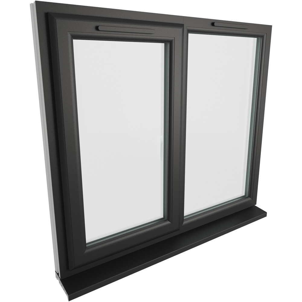 Crystal Black and White LH Side Hung Next to a Fixed Clear Triple Glazed Window 1190 x 965mm Image 4