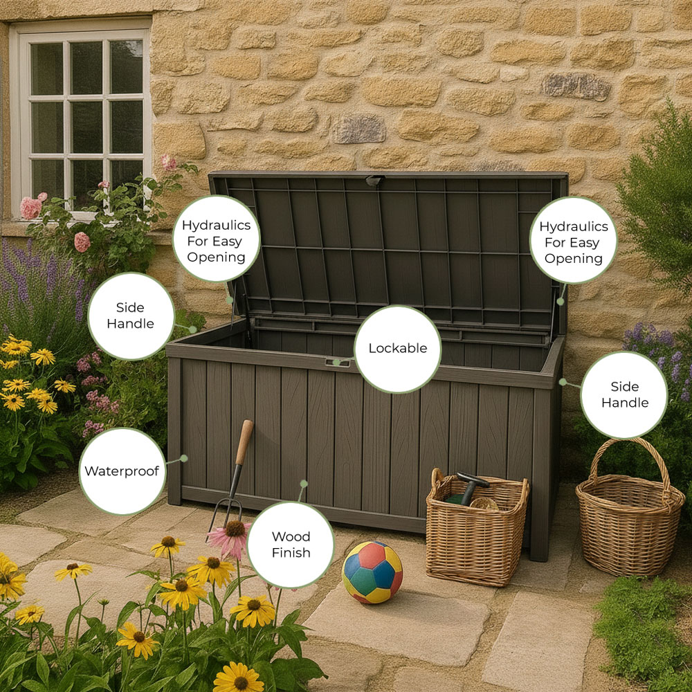 Centurion Supports Tungsten Waterproof and Lockable Garden Storage Box 450L Image 4