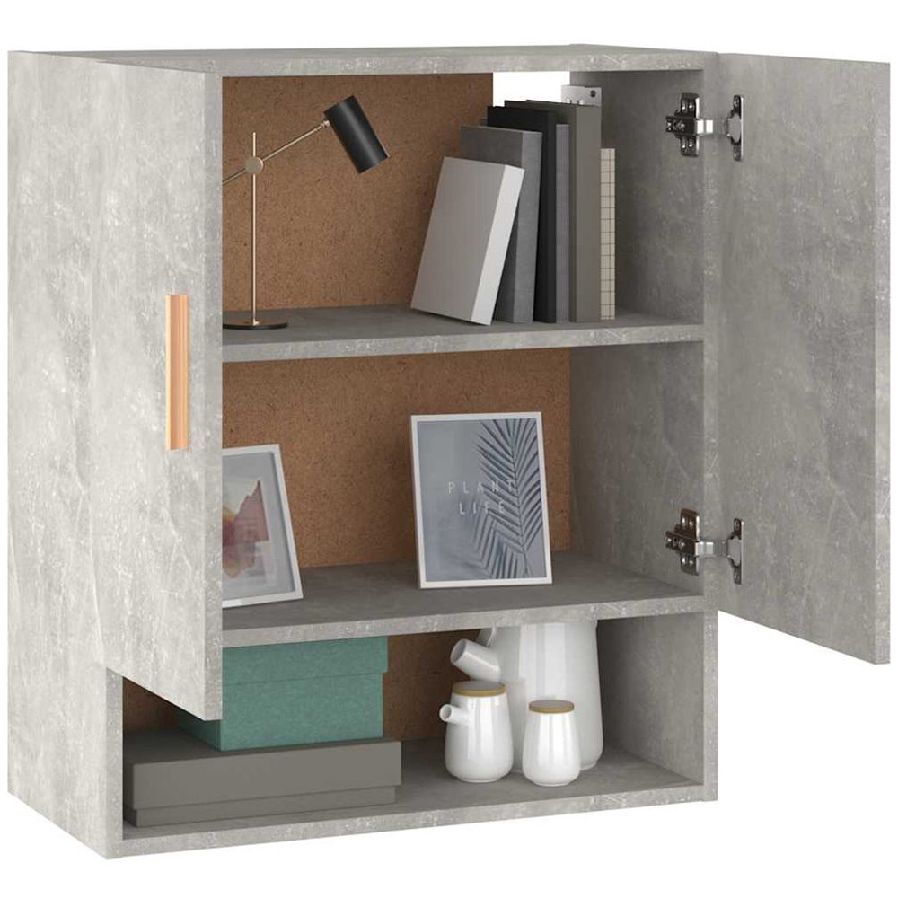 vidaXL 2 Door Single Shelf Concrete Grey Wall cabinet Image 3