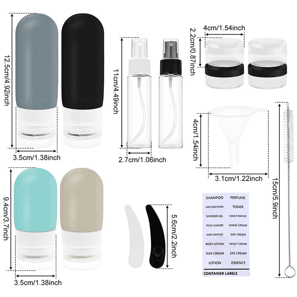 Living and Home 16 Piece Multicolour Travel Bottle Set Image 6