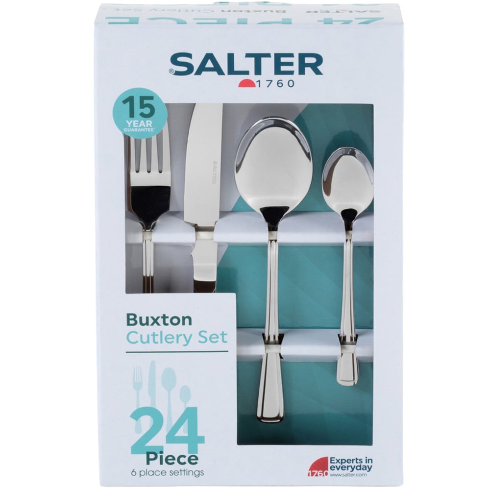 Salter Buxton 24 Piece Cutlery Set - Silver Image 1