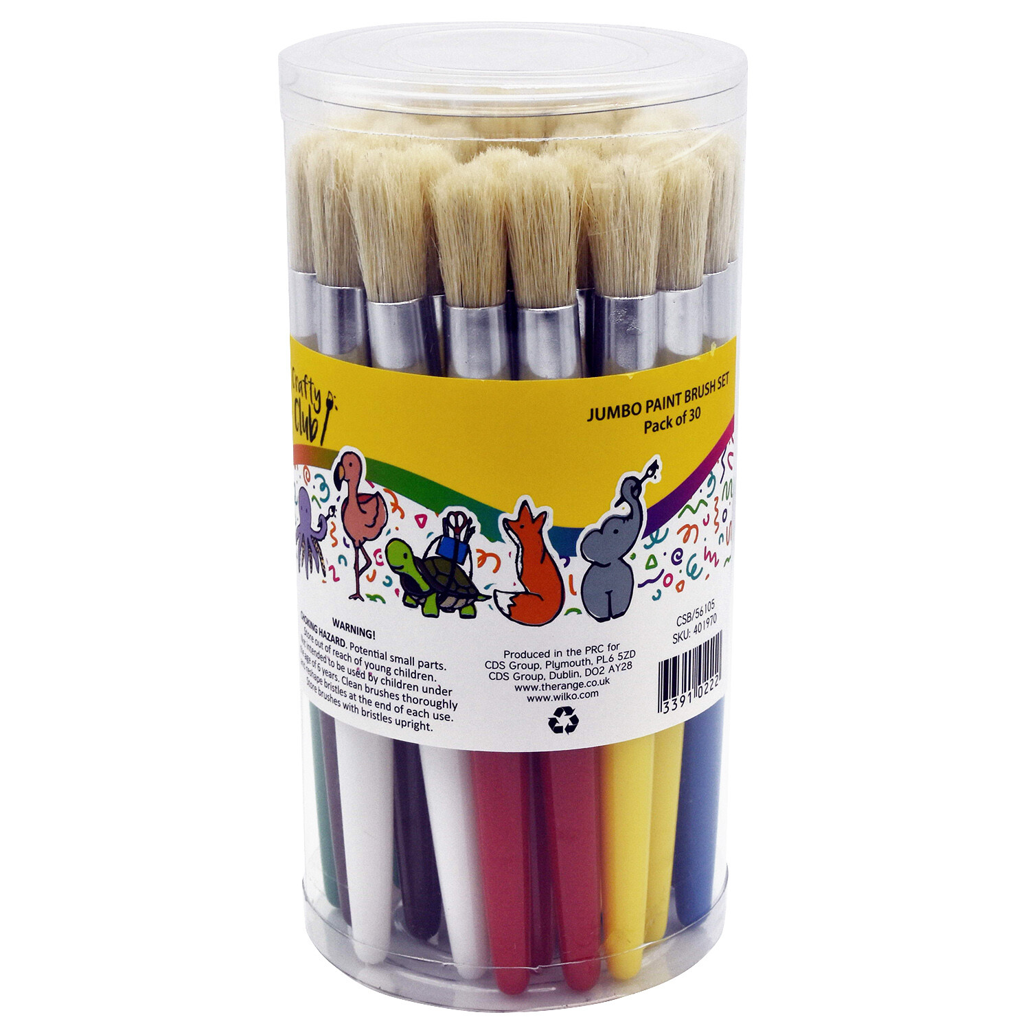 Set of 30 Jumbo Paint Brushes - Multicolour Image 2