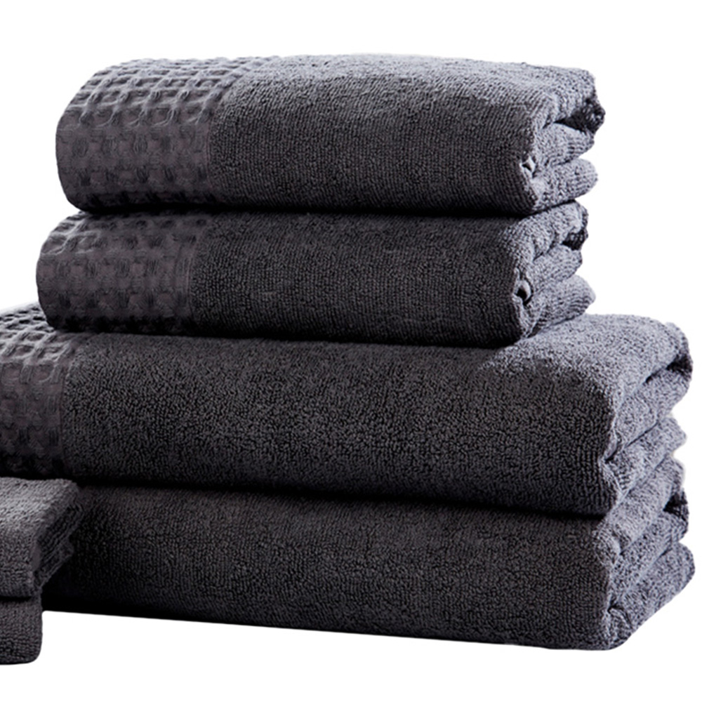 Rapport Home Retreat Charcoal Grey Pure Cotton Towel Set of 6 Image 3