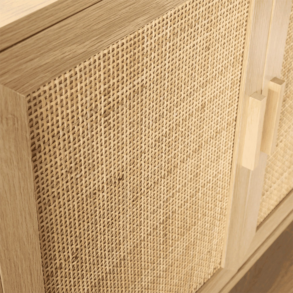 Home Source Astbury 3 Door Rattan Front Sideboard Image 3