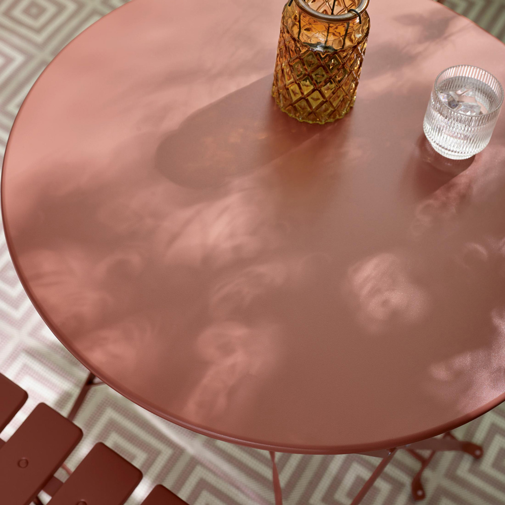 Furniturebox Cruz 2 Seater Pink Outdoor Garden Bistro Set Image 3