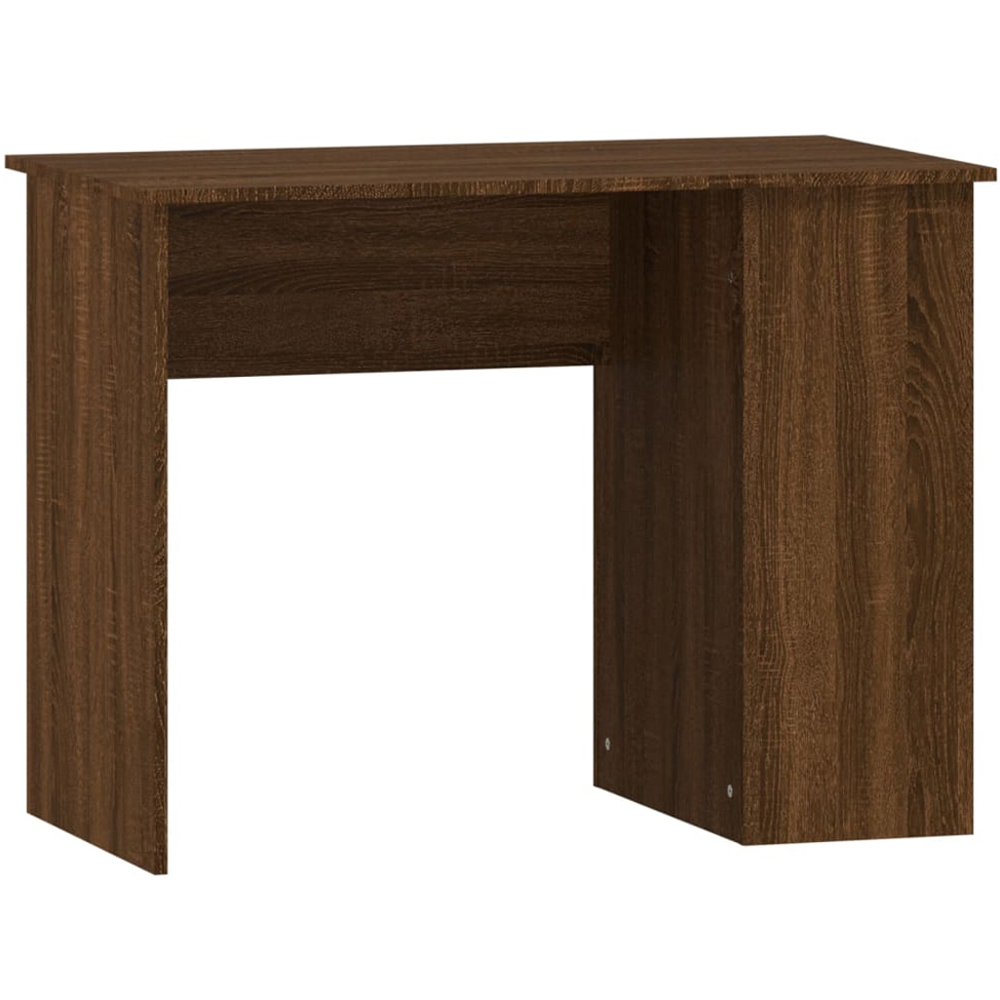 vidaXL 2 Shelf Office Desk Brown Oak Image 2