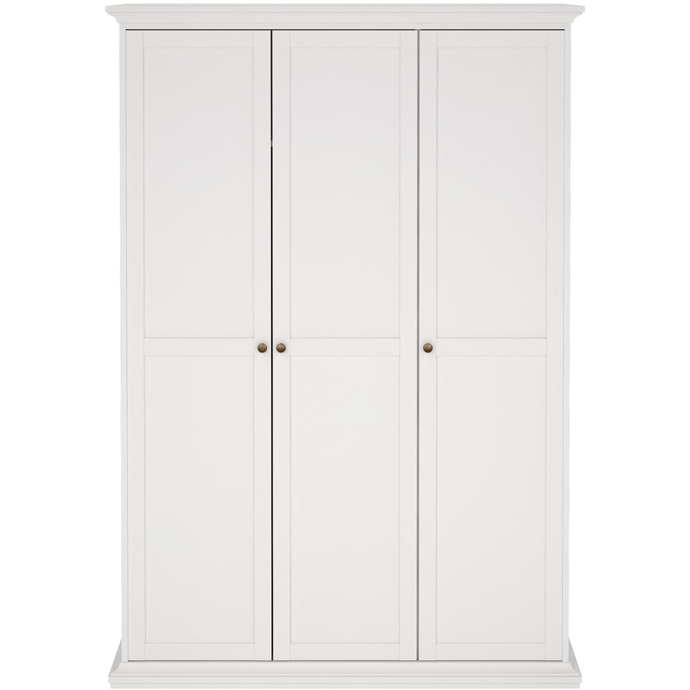 Florence Paris 3 Door White Wardrobe Image 3