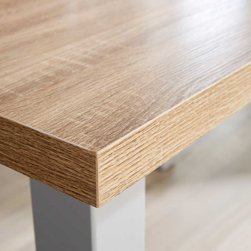 Home Source Avon 4 Seater Dining Table Grey and Oak Effect Image 4