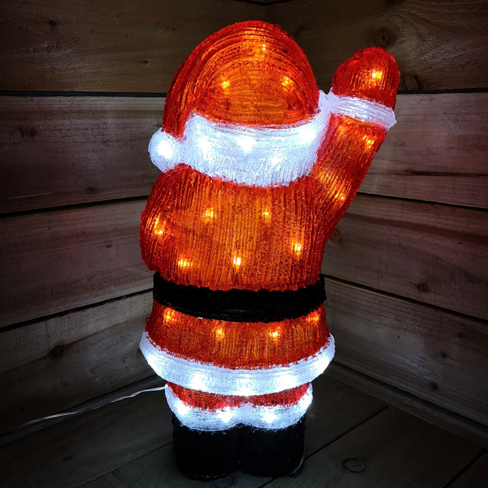 Samuel Alexander Ice White LED Acrylic Waving Santa Christmas Scene Decoration 54.5cm Image 5