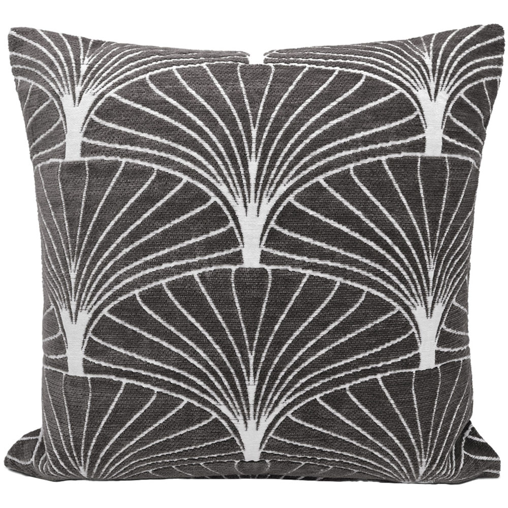 Velosso Palermo Chenille Charcoal Filled Cushion 43 x 43cm 2 Pack Image 1