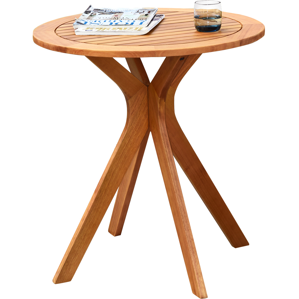 Costway X Base Round Wooden Table Image 3