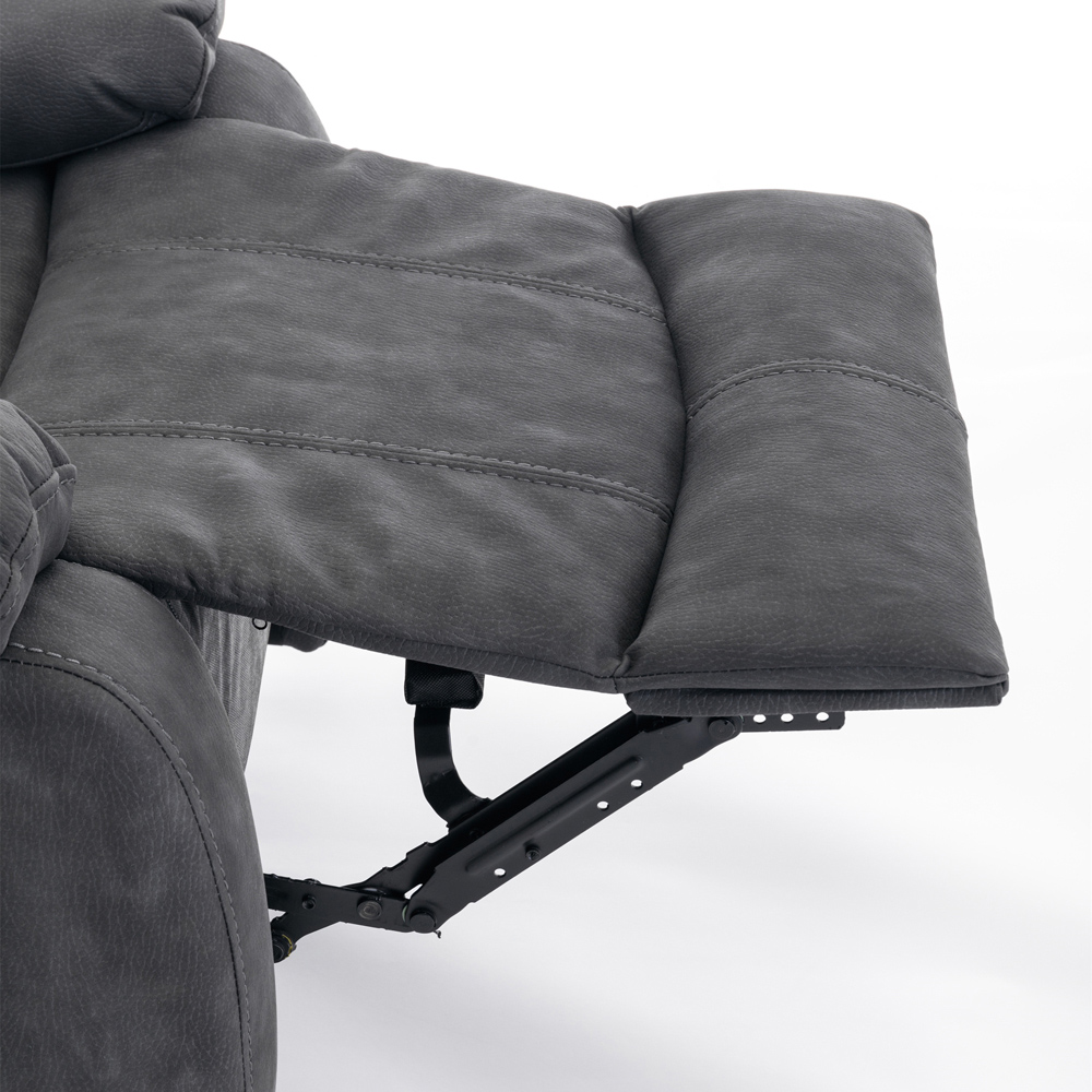 Furniture One Dark Grey Full Fabric Manual Recliner Armchair Image 8