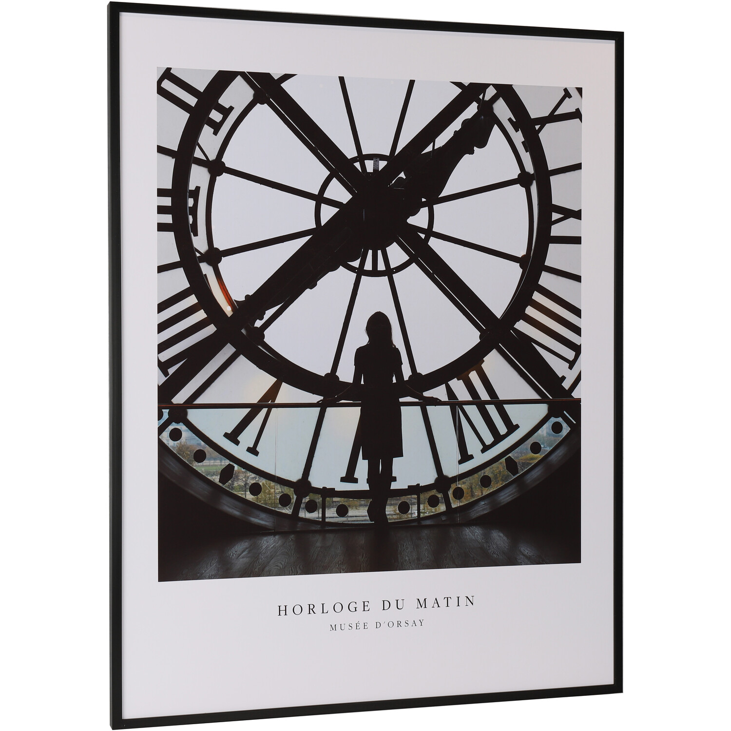 Dawn Silhouette Clock Framed Print - Black Image 2