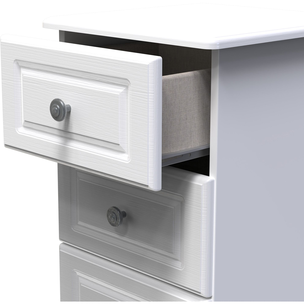 Crowndale Pembroke 4 Drawer Matt White Bedside Cabinet Ready Assembled Image 6