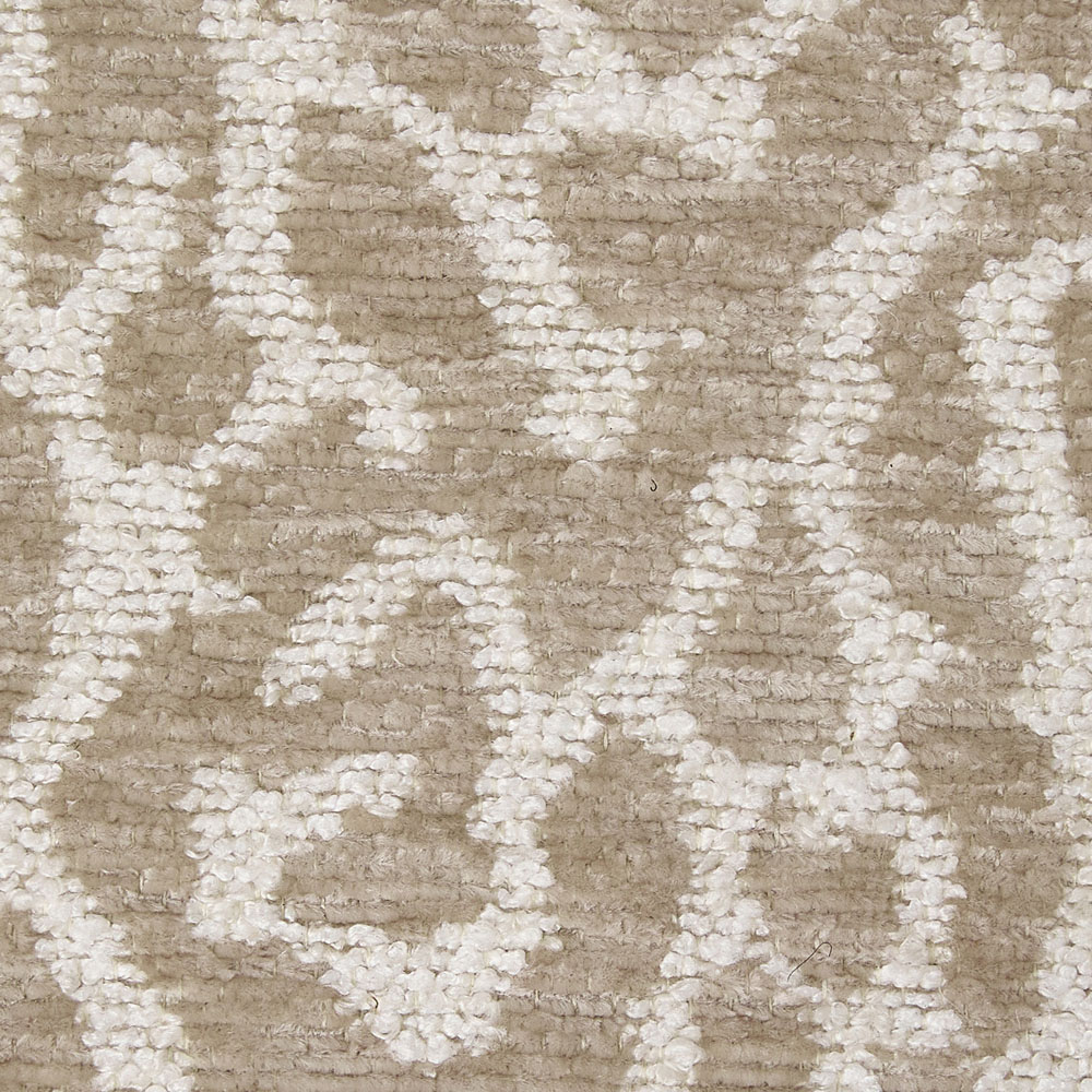 Living and Home Light Brown and White Linen Leopard Print Curved Barrel Swivel Armchair Image 3