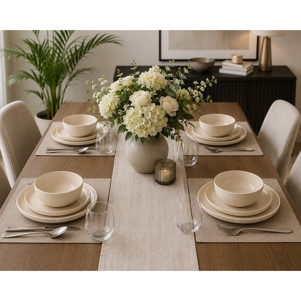 Waterside Cream Lipped 12 Piece Dinner Set Image 4