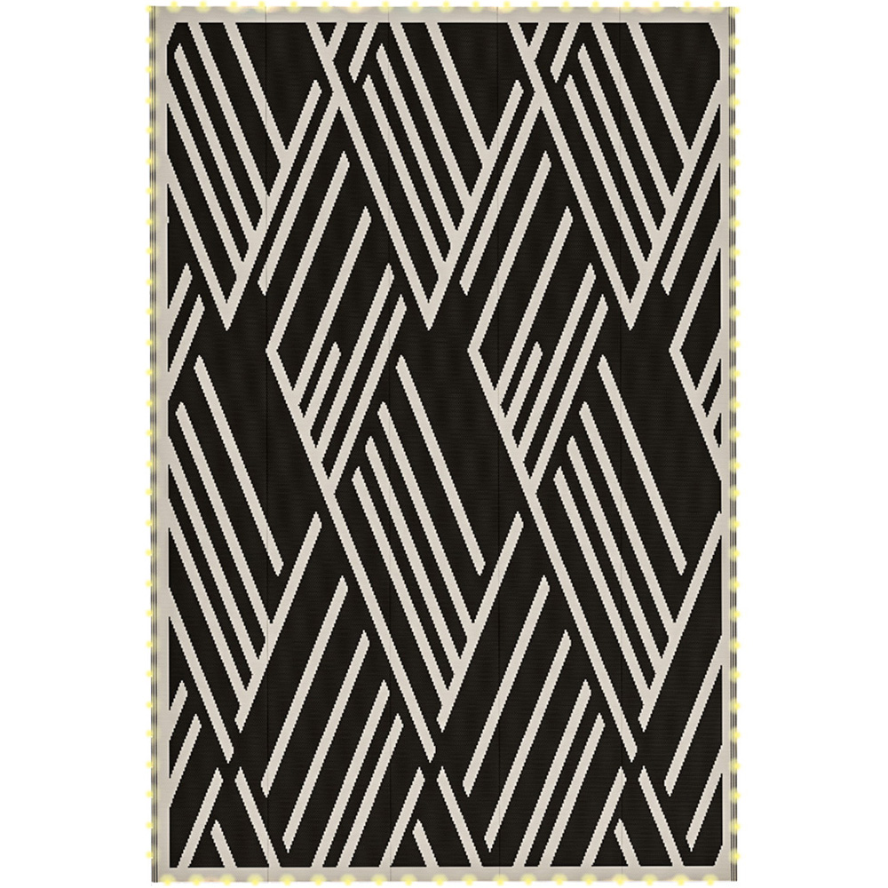 Outsunny Coffee and Black Reversible LED Rug 182 x 274cm Image 1