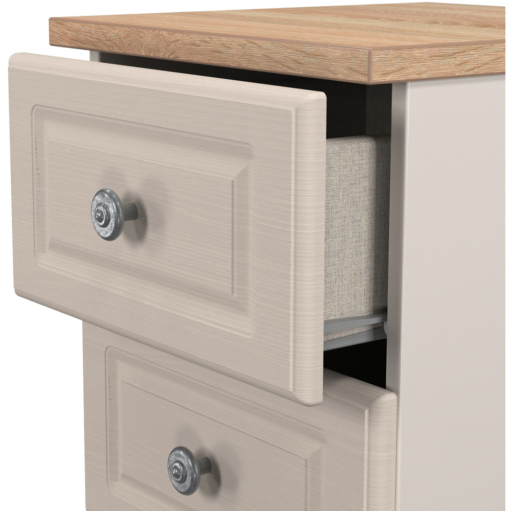Crowndale Norfolk 3 Drawer Kashmir Ash and Bardolino Oak Bedside Cabinet Ready Assembled Image 5