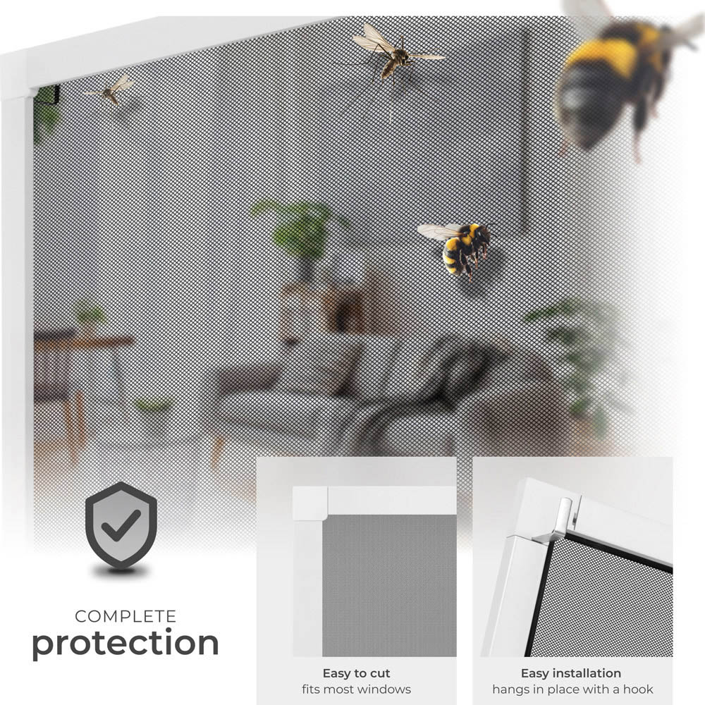 tectake White Individually Adjustable Fly Screen 140 x 120cm Image 3