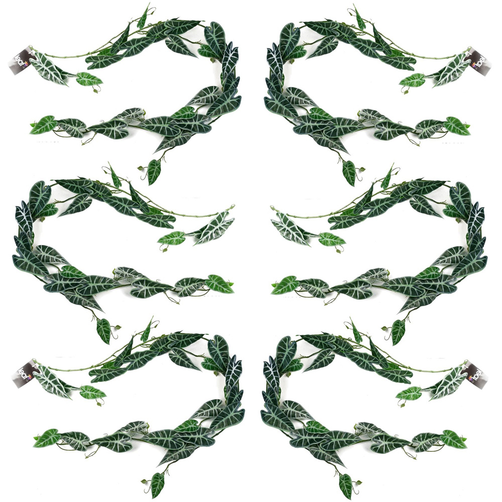 Leaf Trailing Amazonica Hanging Artificial Plant 6ft 6 Pack Image 1
