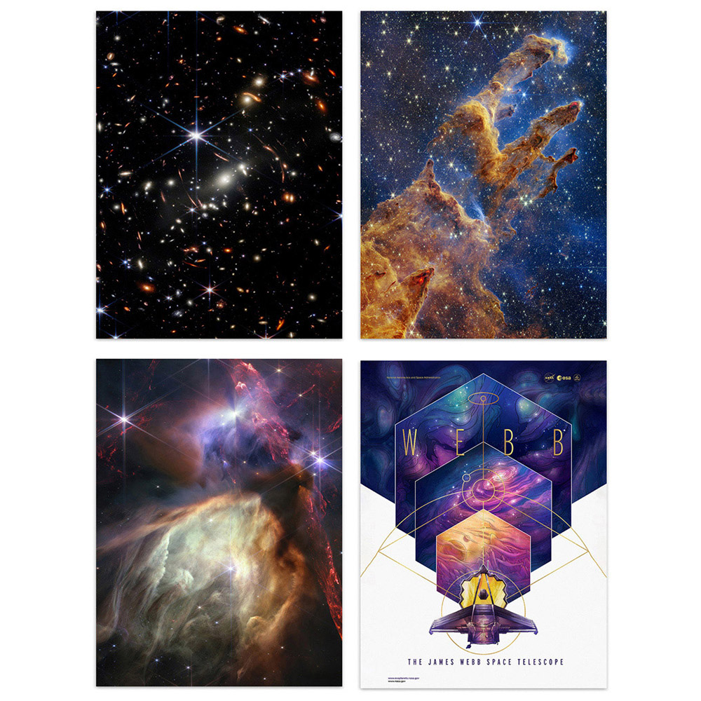 Artery8 NASA James Webb Space Telescope Rho Ophiuchi Pillars Wall Art Print 30 x 41cm 4 Pack Image 1