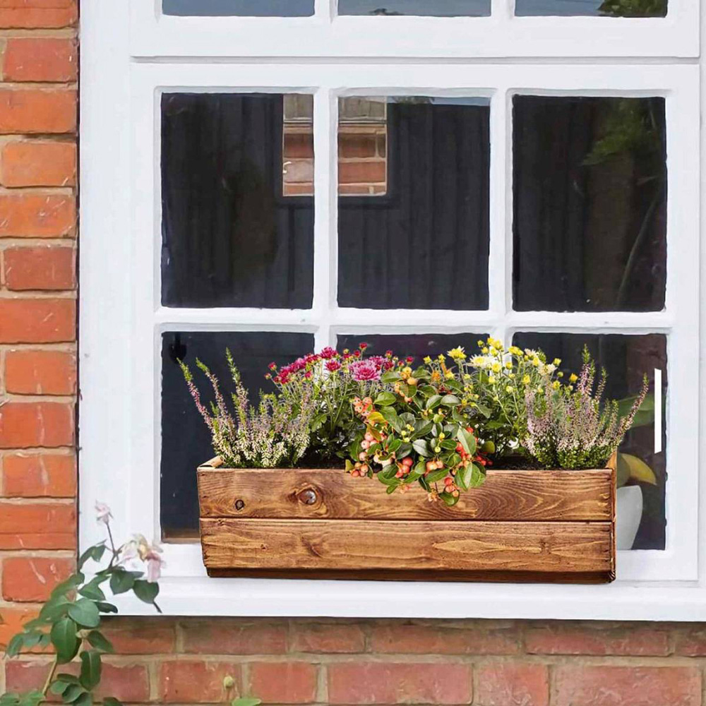 Lechuza Hortico Scandinavian Redwood Window Box Planter 51cm 3 Pack Image 2