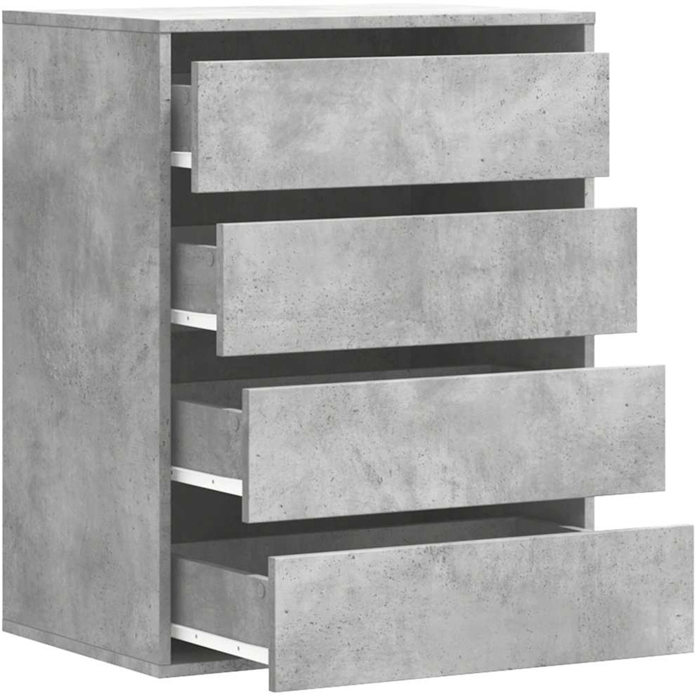 vidaXL 4 Drawer Concrete Grey Wooden Chest of Drawers Image 4