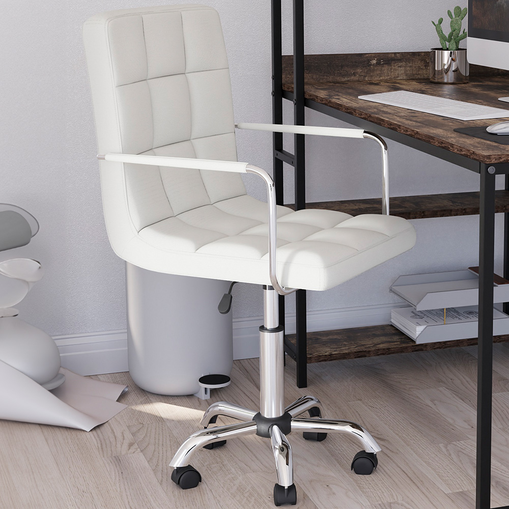 Vida Designs Calbo White Office Chair Image 1