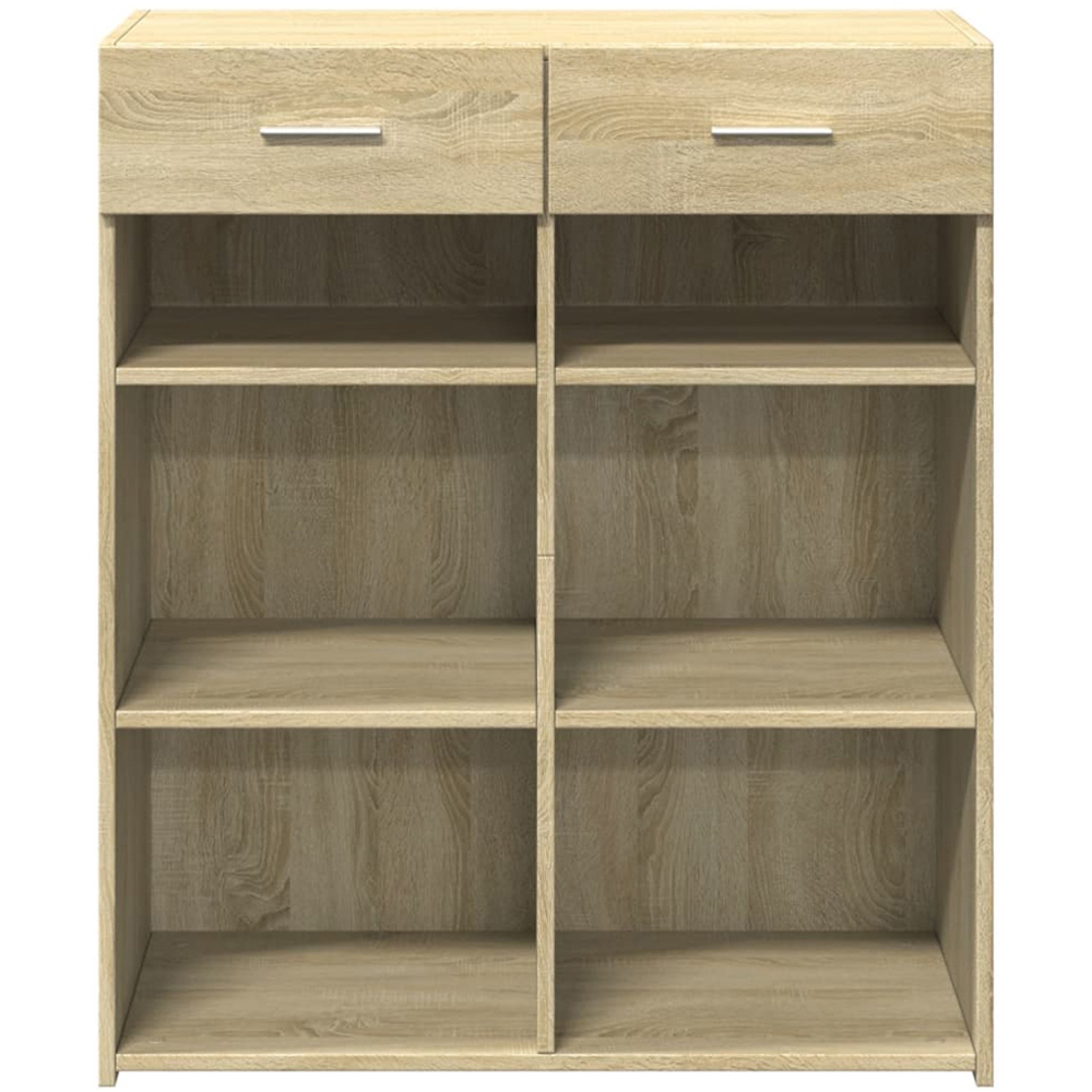 vidaXL 2 Drawer 6 Shelf Sonoma Oak Sideboard Image 4