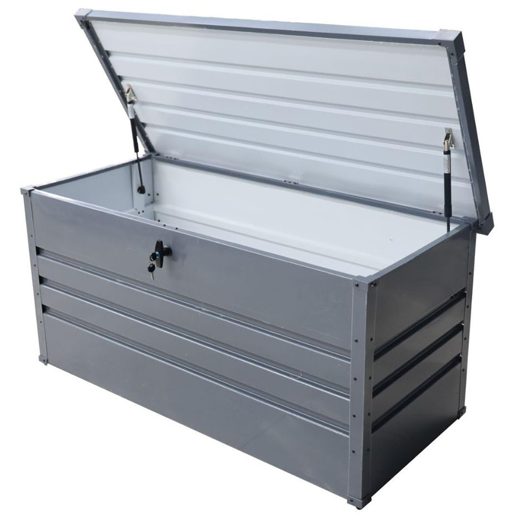 Alivio Grey Waterproof Metal Outdoor Storage Box Image 1