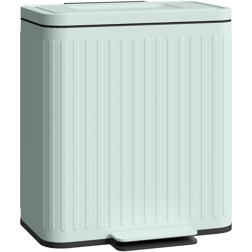 HOMCOM Green Double Bin Pedal Bin with Soft-Close Lid 40L Image 1