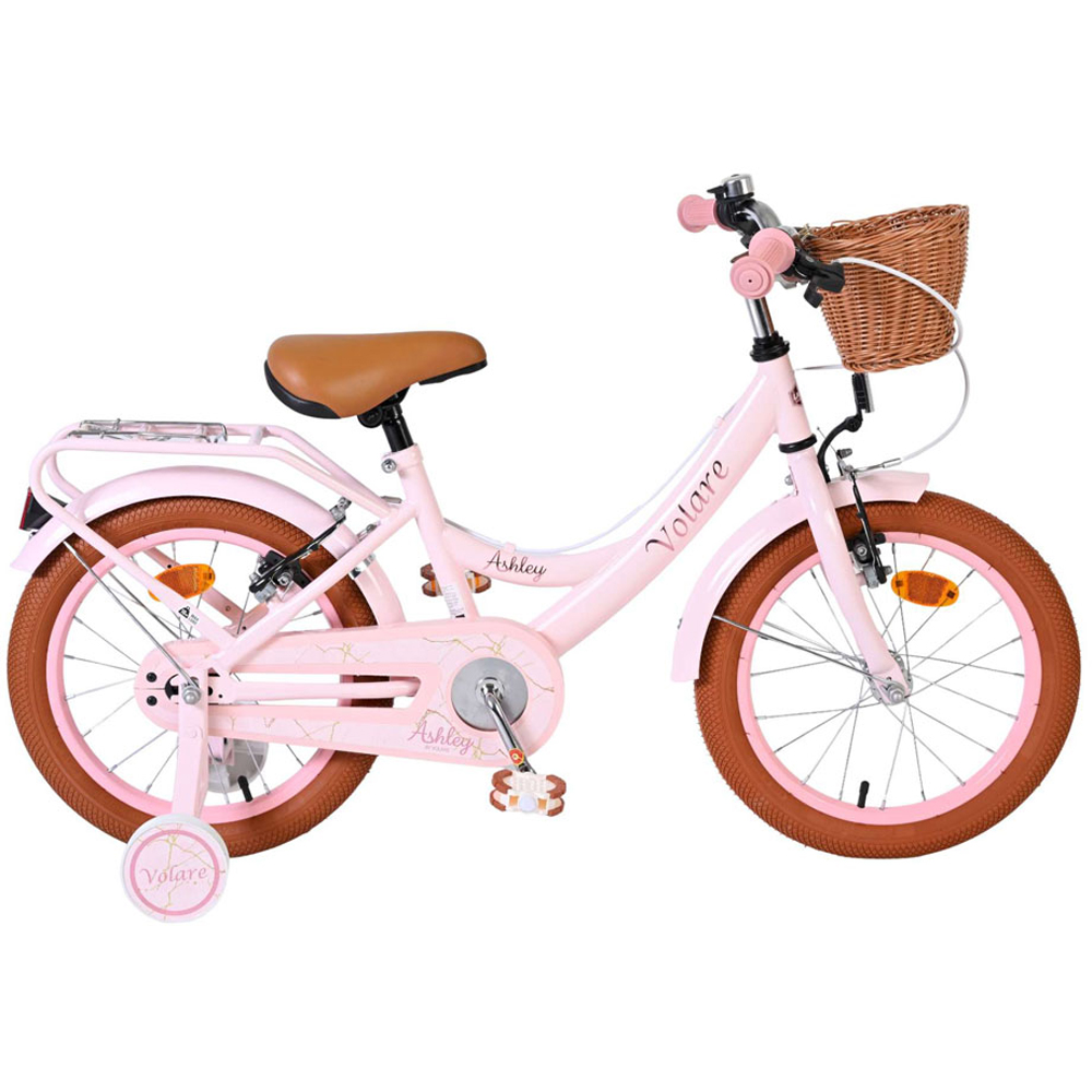 Volare Ashley Kids 16 inch Blue Pastel Bike with Stabilisers Rack and Basket Image 6
