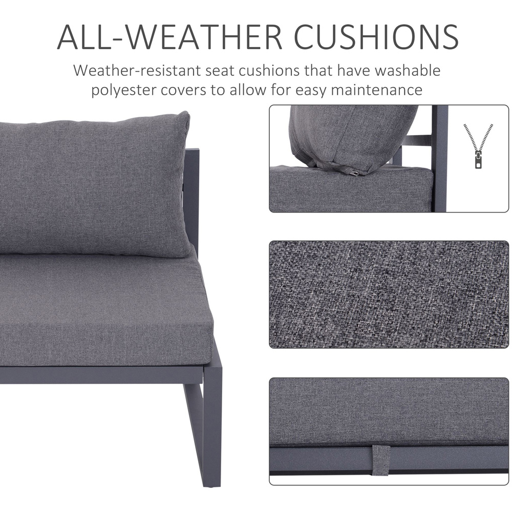 Outsunny 5 Seater Grey Sofa Lounge Set Image 5