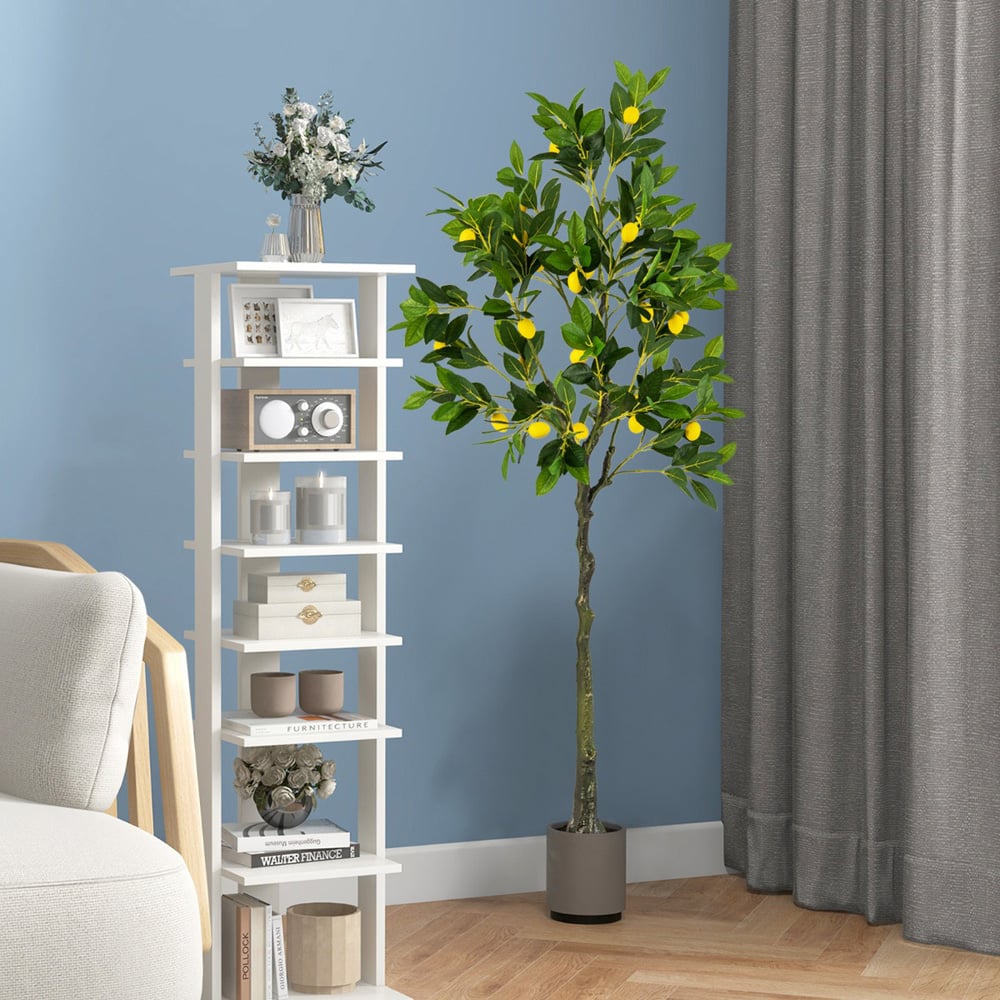 Costway Lemon Fruits Tree Artificial Plant In Pot 5.2ft Image 2