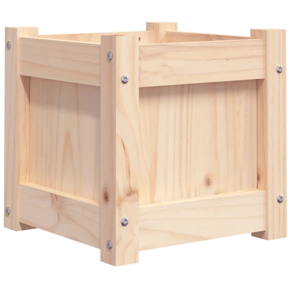 vidaXL Brown Pine Wood Garden Planter 31 x 31 x 31cm Image 1
