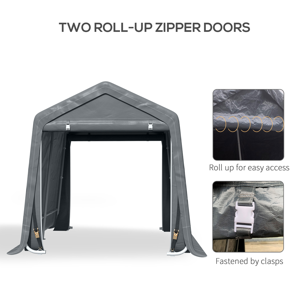 Outsunny 9 x 7.5ft Dark Grey Garden Storage Tent Image 6