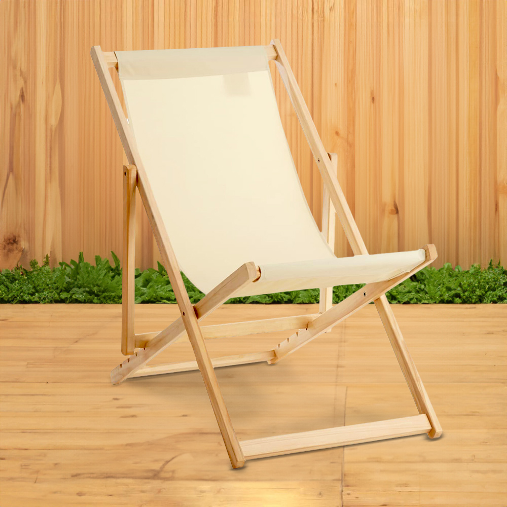 Interiors by Premier Beauport Cream Deck Chair Image 1