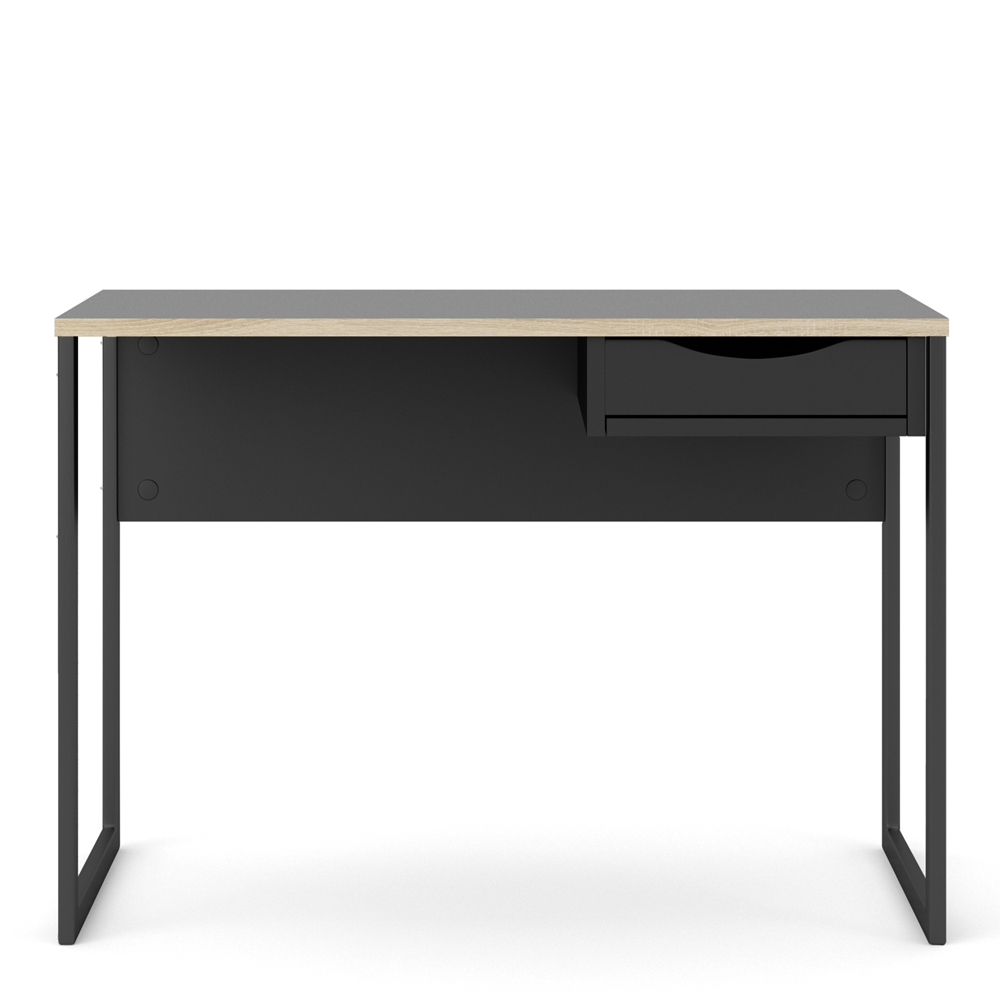 Florence Function Plus Single Drawer Desk Black and Oak Trim Image 5