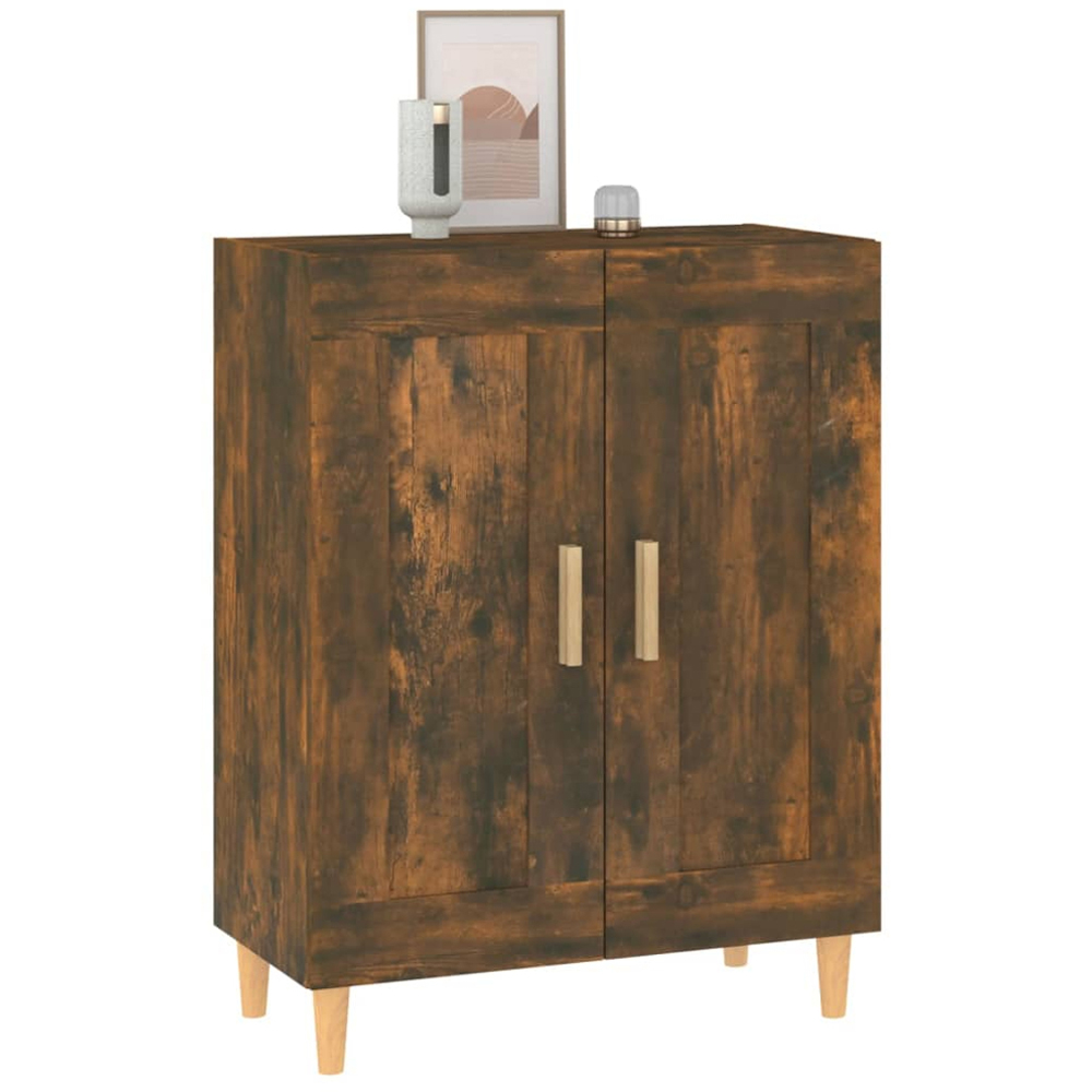 vidaXL 2 Door Smoked Oak Sideboard Image 4