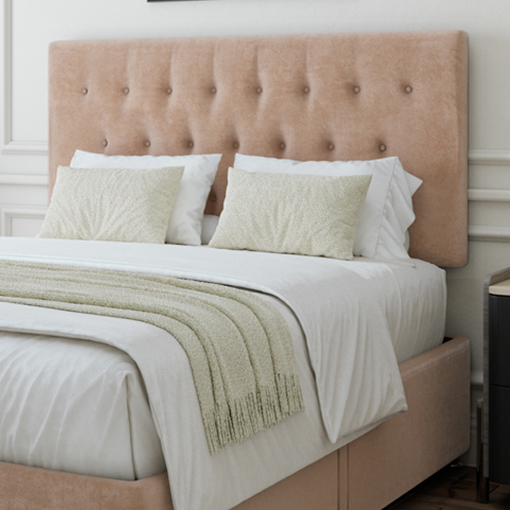 Bedmaster Double Mink Naples Linen 2 Drawer Divan Base with Lona Headboard Image 2