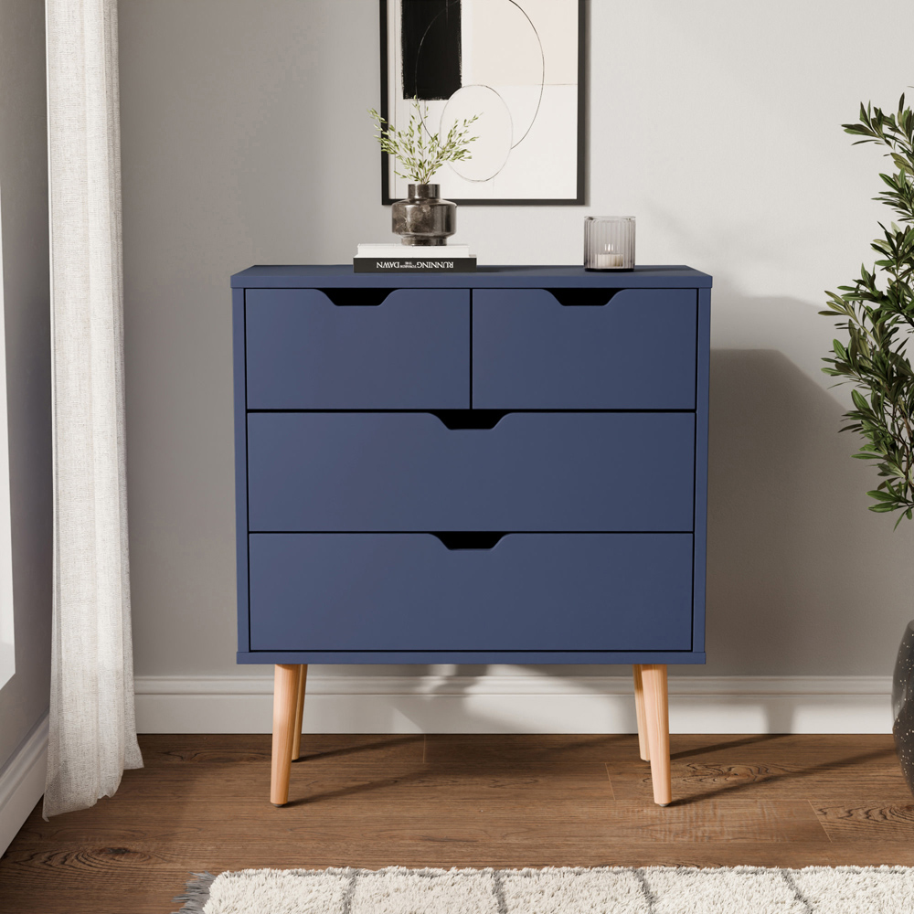 GFW Nyborg 4 Drawer Nightshadow Blue Chest of Drawers Image 9
