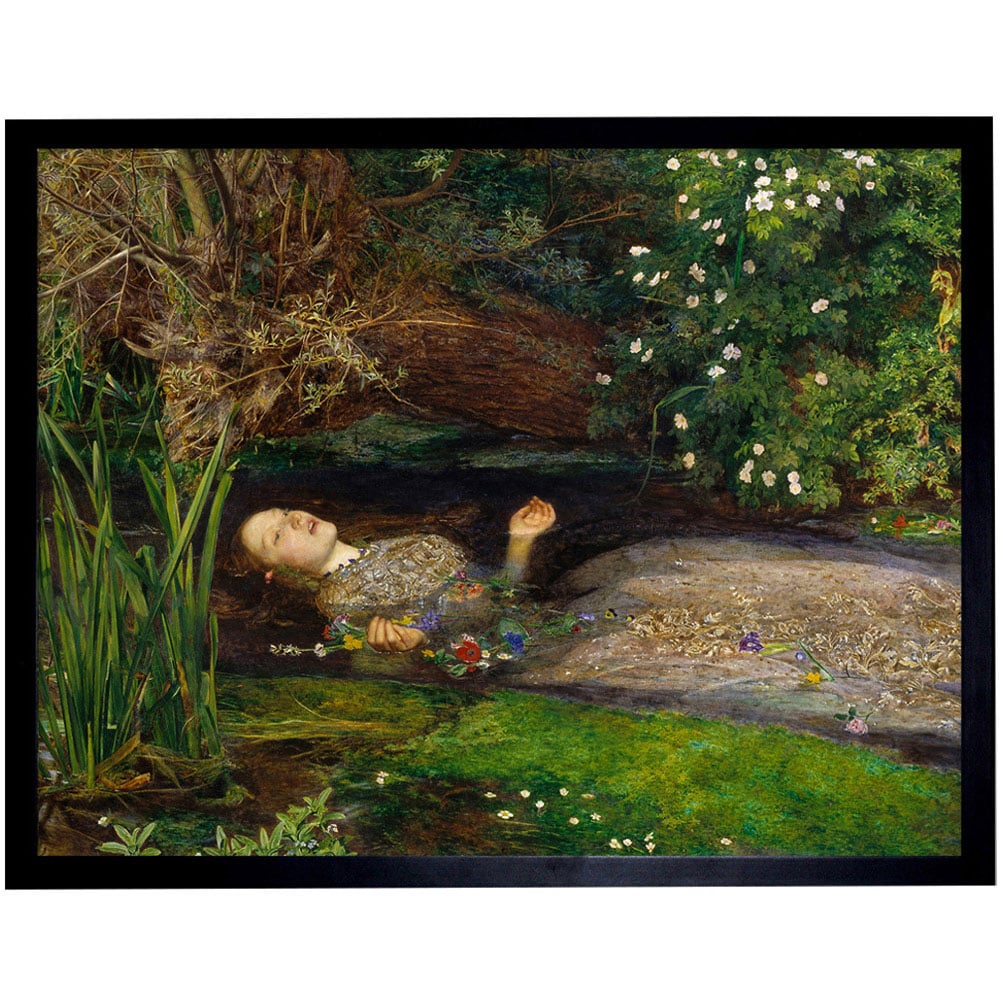 Artery8 Cropped John Everett Millais Ophelia Framed Wall Art Print 30 x 41cm Image 1