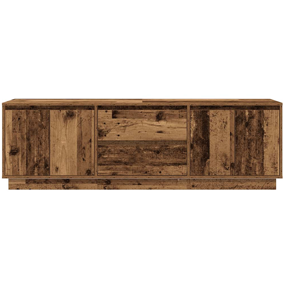 vidaXL 4 Door 2 Drawer Old Wood TV Cabinet with LED Lights Image 7