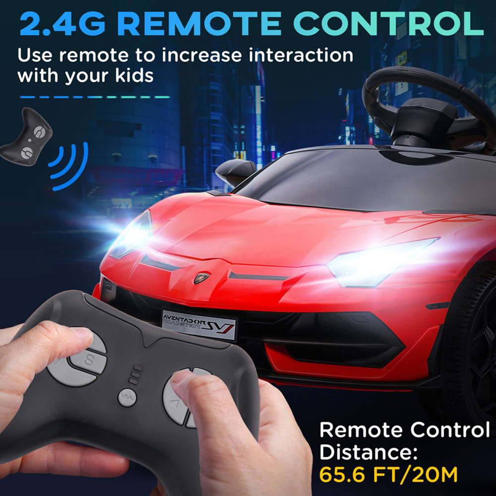 Tommy Toys Red Licensed Lamborghini Aventador Kids Electric Ride On Car Image 6