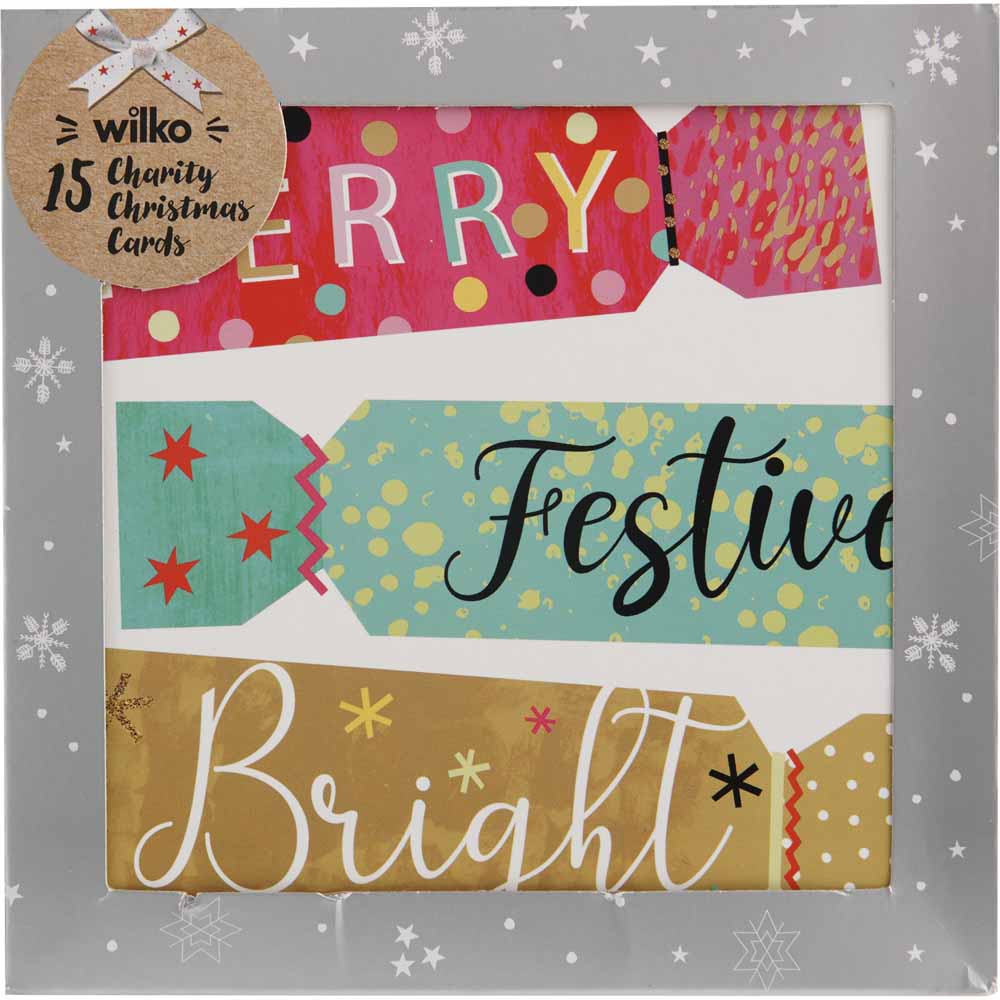 Wilko Standard Crackers 15 pack Christmas Cards Image 1